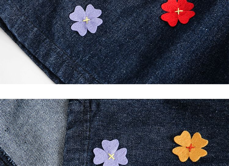 Hushgrain - Denim shorts met hoge taille en wijde pijpen