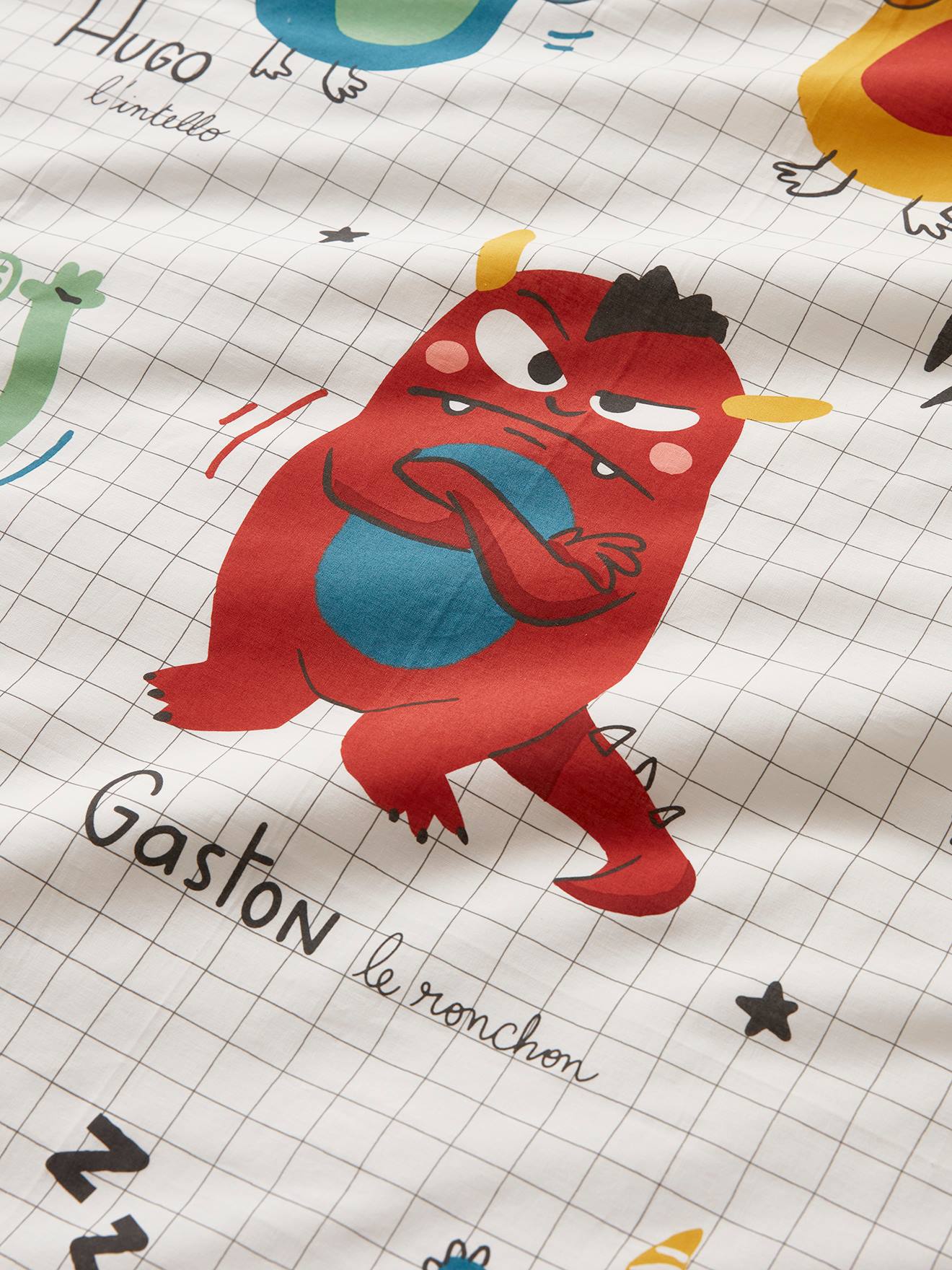 Conjunto infantil: capa de edredom + fronha, MONSTROS multicoloridos