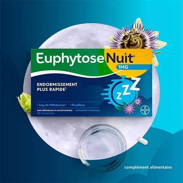 Euphytose Nuit® Sleep Melatonina 1MG e Passiflora 30 Comprimidos