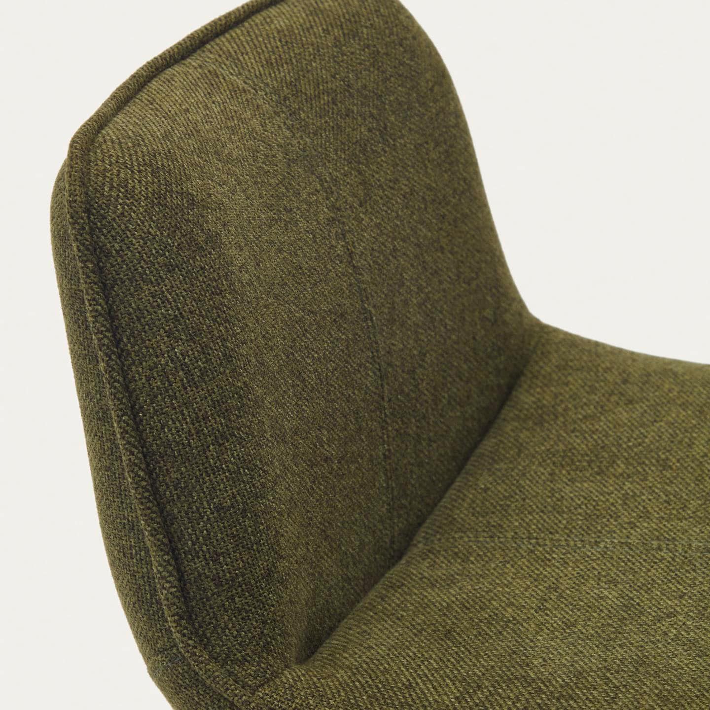 Kave Home Barhocker ZENDA dunkelgrün/mattschwarz