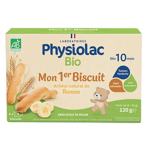 Physiolac Orgânico Meu Primeiro Biscoito +10m 4 sachês