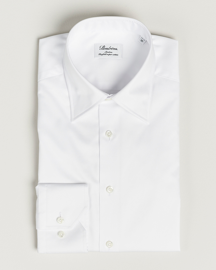 Stenströms Slimline Kent Collar Shirt White