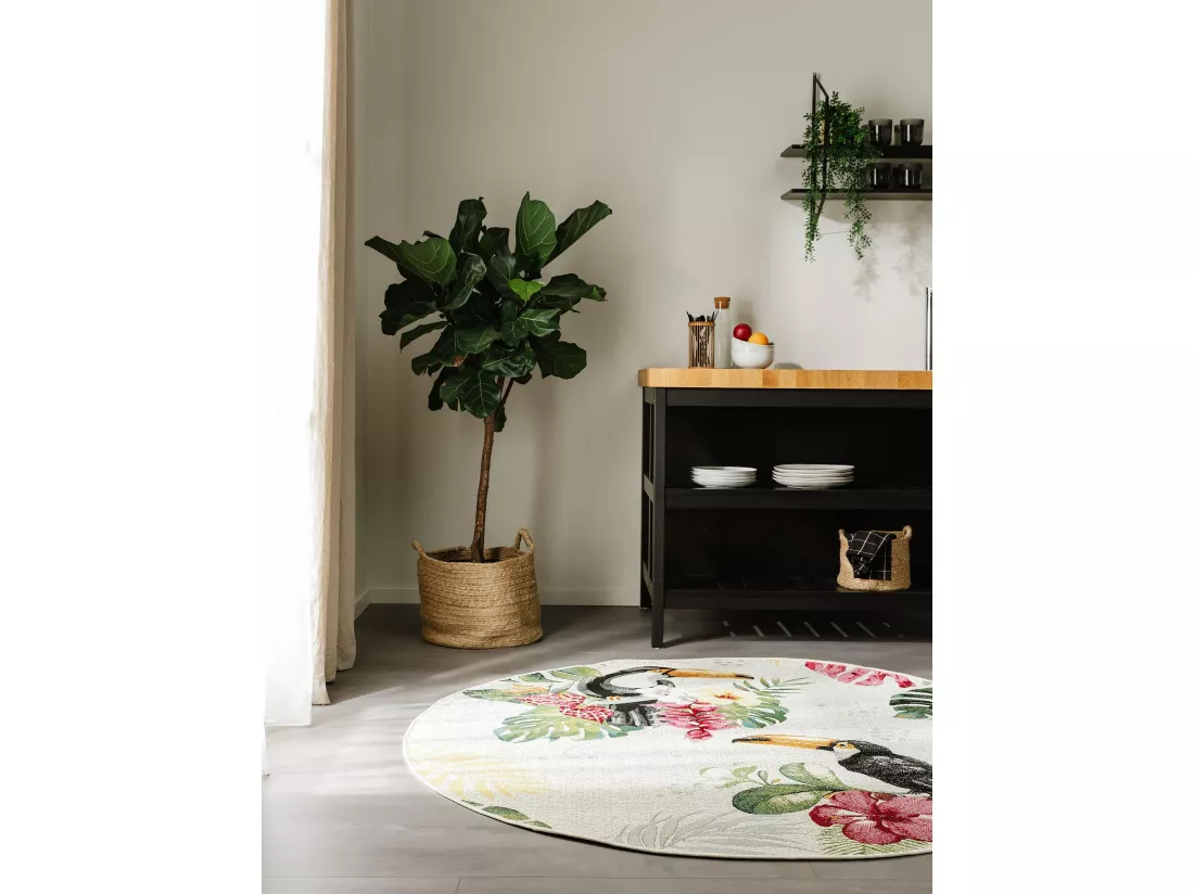 Tapis d'extérieur & intérieur rond Artis Multicouleur ø 160 cm rond