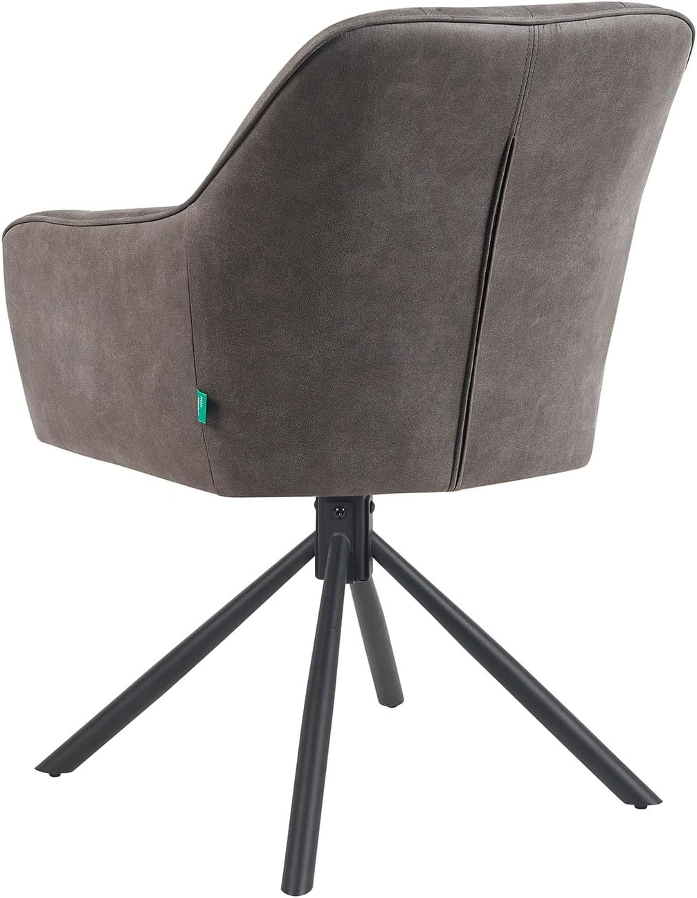 DUBI Möbel Esszimmerstühle 2er Set 360° drehbar mit Taschenfederkern, hoher Sitzkomfort, bis 150 kg belastbar, Lederoptik Taupe, Robustes Metall-Kreuzgestell, modernes Design, Modell Mika-Piet