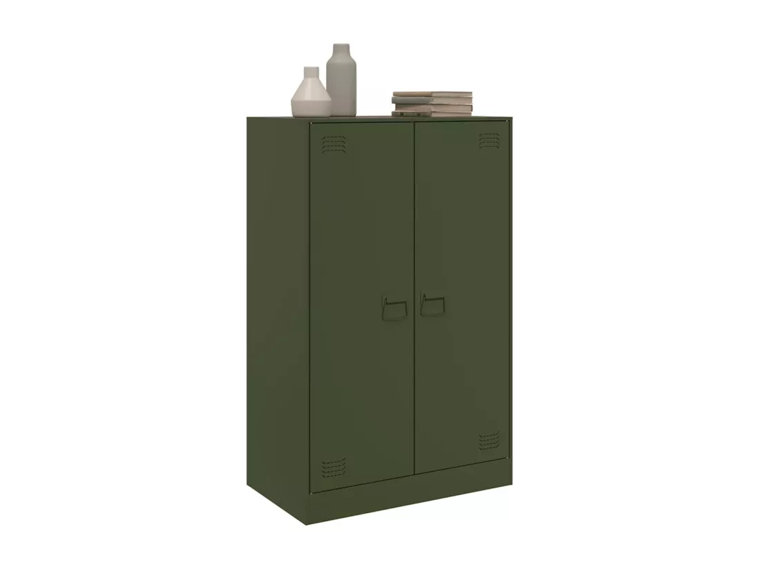 Buffet vert olive 67x39x107 cm acier