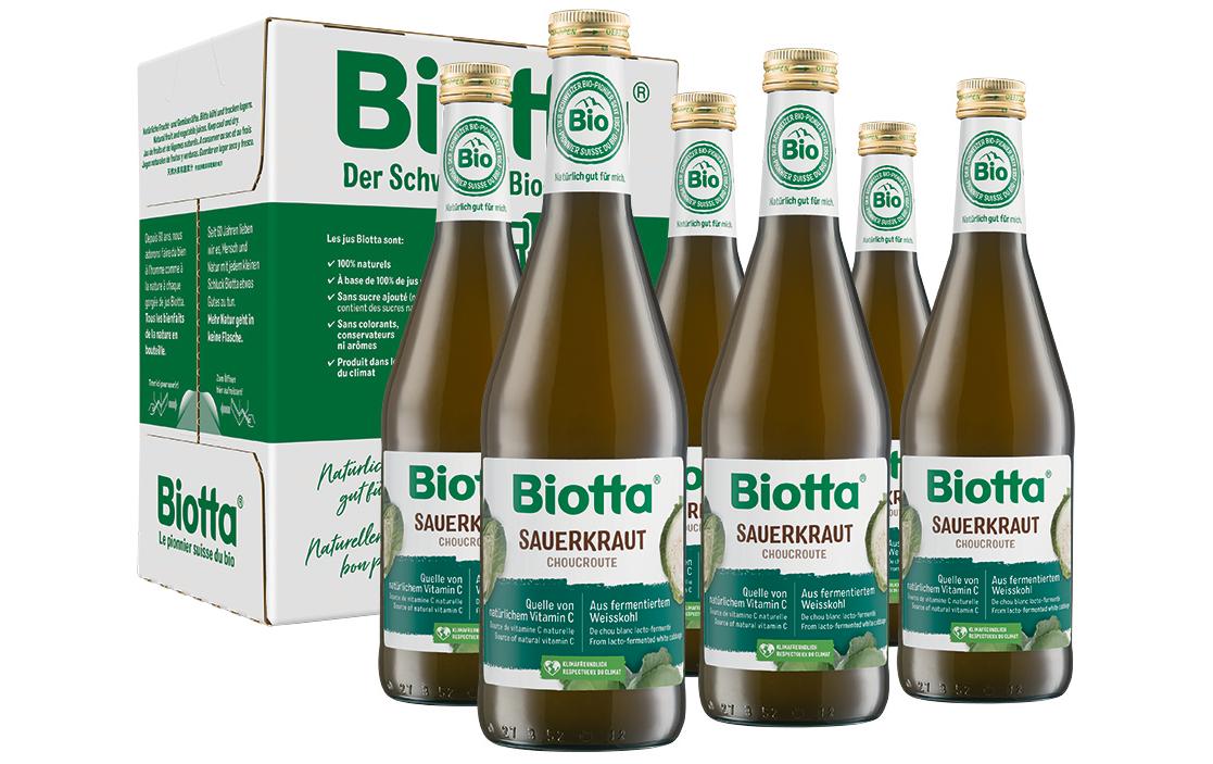 Säfte Sauerkraut Bio 6 x 0.5 lGemüsesaft aus erntefrischem Bio-Weisskohl