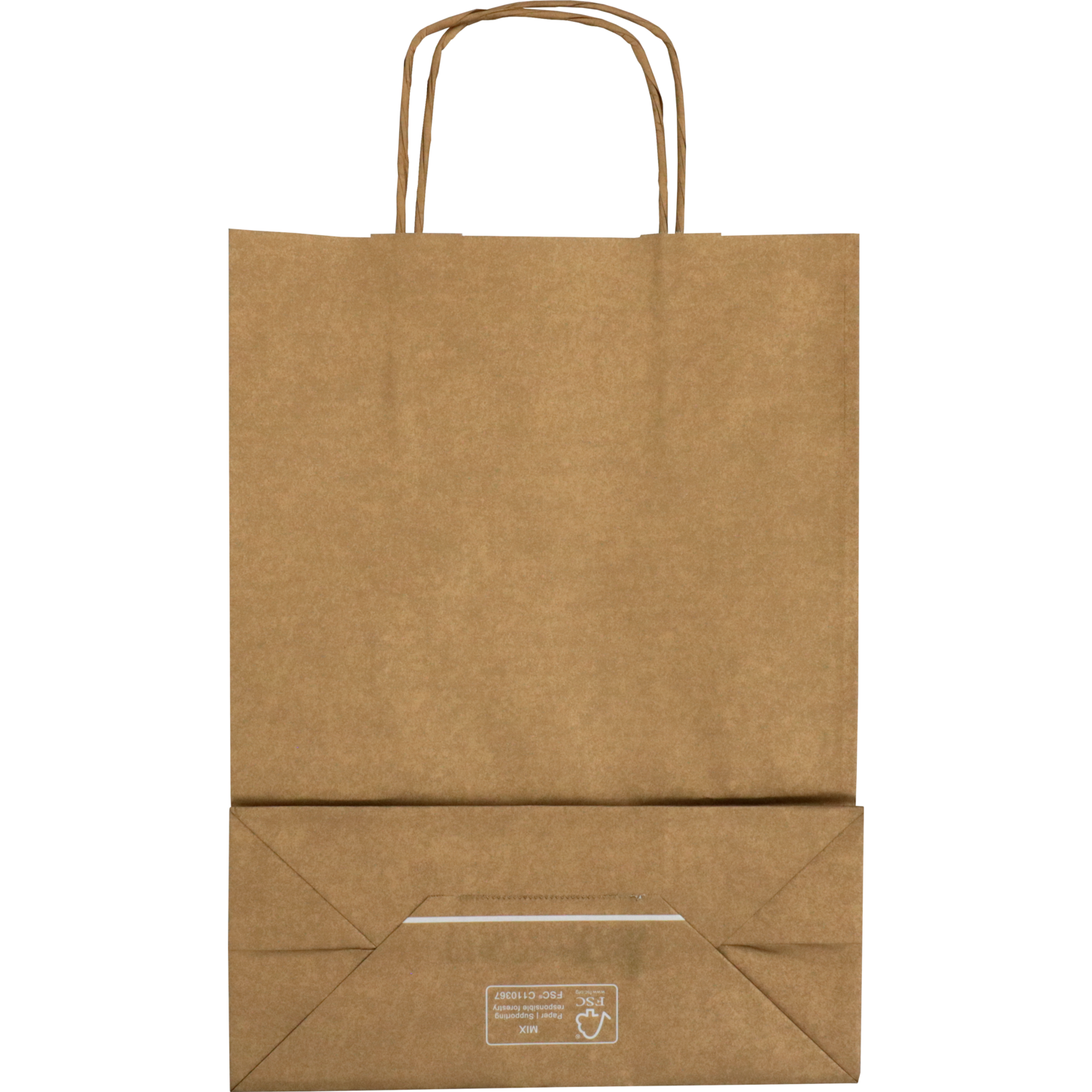 Tas, Kraftpapier, gedraaid papieren koord, 24x 11x33cm, draagtas, goud
