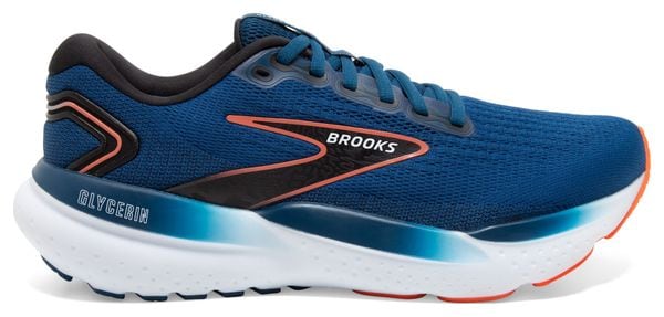 Chaussures Running Brooks Glycerin 21 Large 2E Bleu/Orange Homme