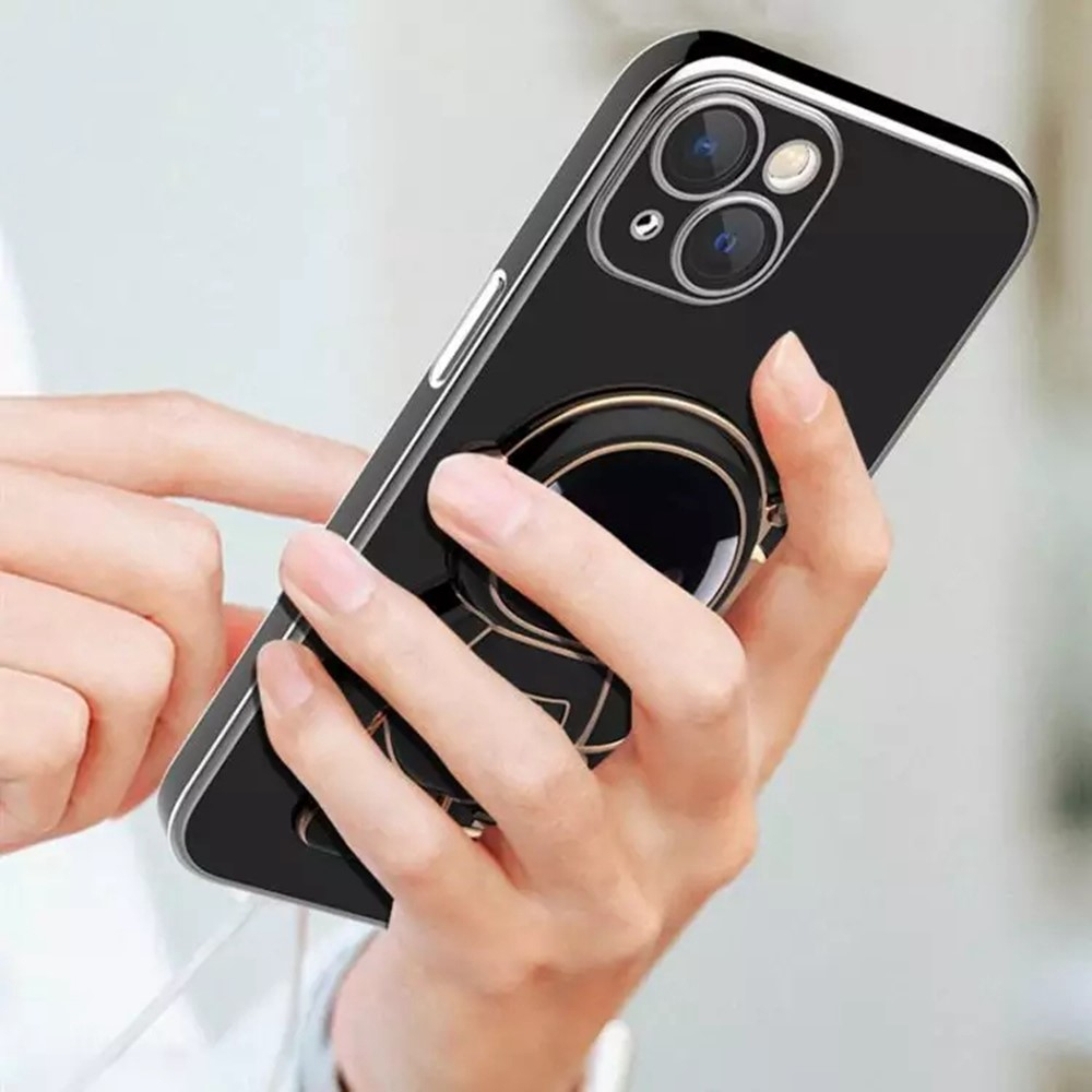 iPhone 14 Hybrid Hardcase Hülle   Astronauten Kickstand Aufsteller   Kameraschutz - Hellblau / Gold