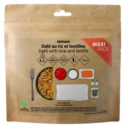 Repas Lyophilisé Bio Decathlon Nutrition Dahl au Riz et Lentilles - 170g