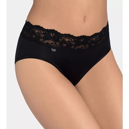 Sloggi Romance Midi-trusser, Black, 42