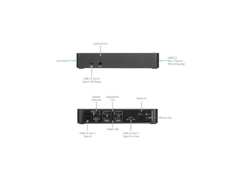 Targus Dockingstation USB-C Dual 4K 100W Universelle USB-C Dual-4K-Video-Dockingstation mit 100 W Stromversorgung