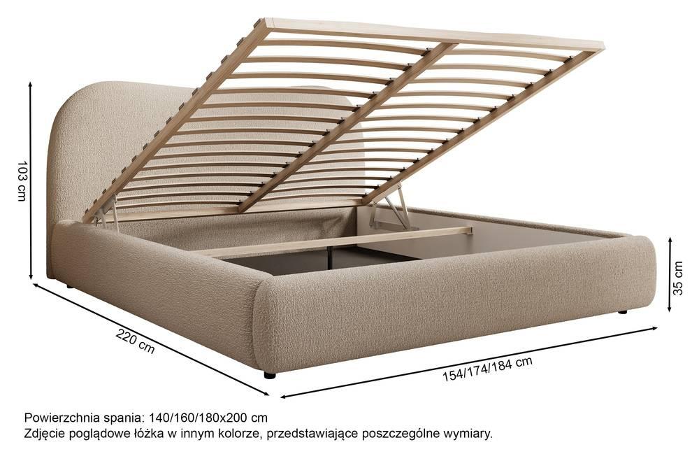 NADUVI Collection Sombala Bedframe - 180 x 200 cm - Donkerbeige