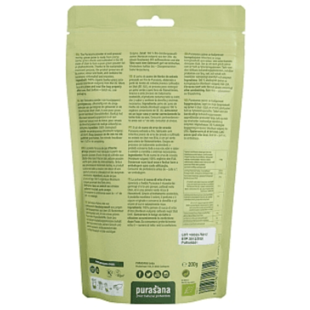 3x Purasana Gerstegras Rauw Sap Poeder Bio 200 gr