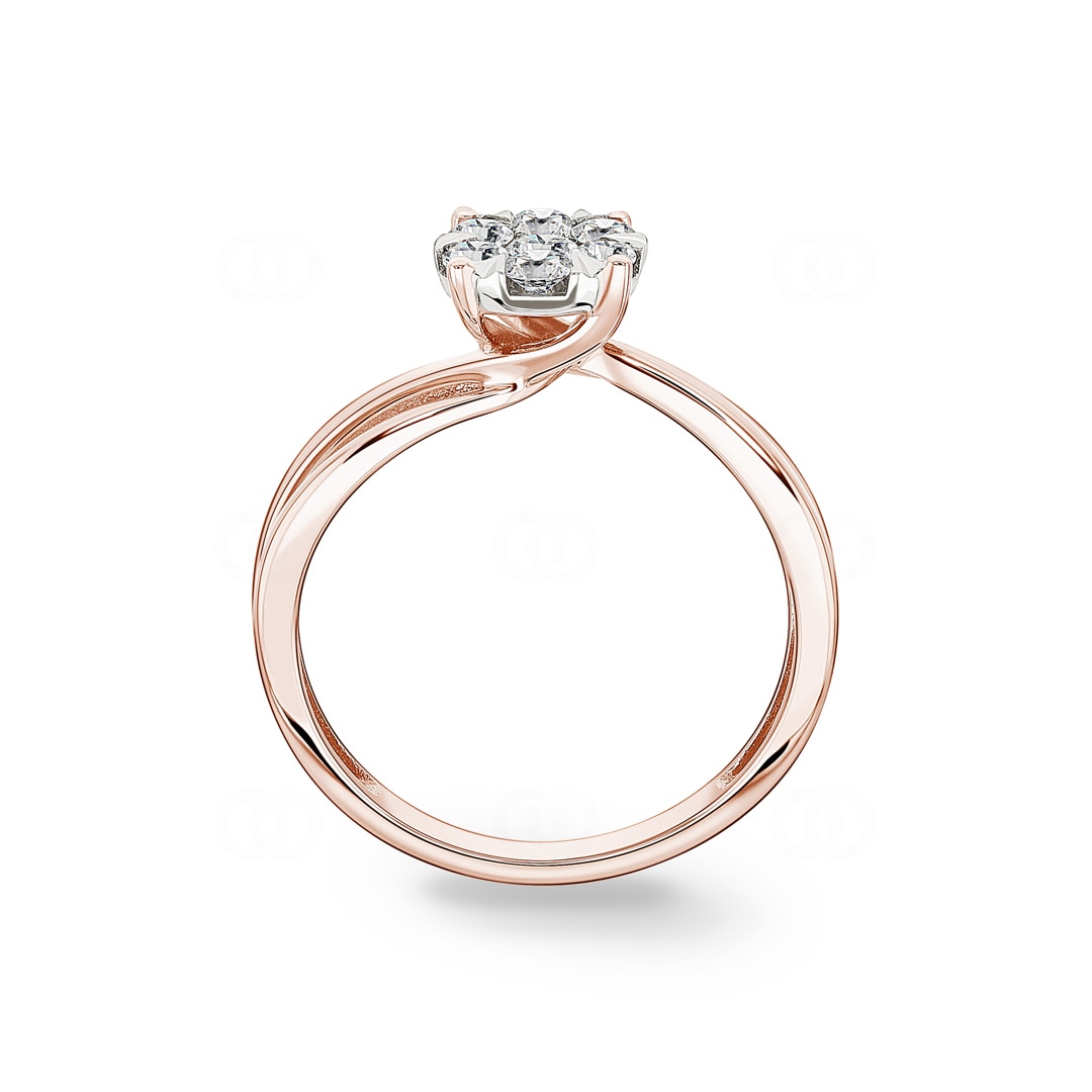 Verlobungsring 750/18 K Roségold mit Diamanten 0.33 ct H/si