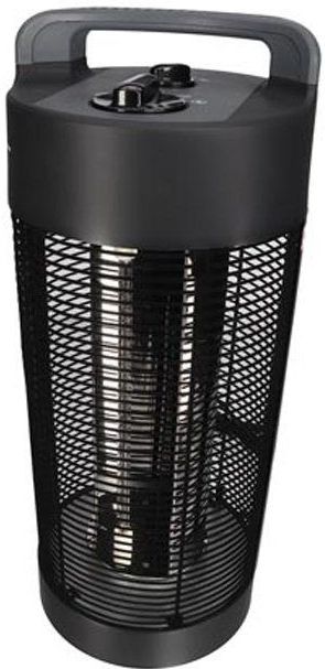 Perel - Mobiele Terrasverwarmer - Zwart - Metaal - 1200 W - Plensdicht