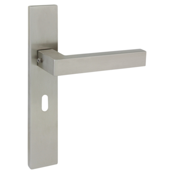 Gamma deurkruk set Hotel recht schild sleutelgat 56 mm RVS