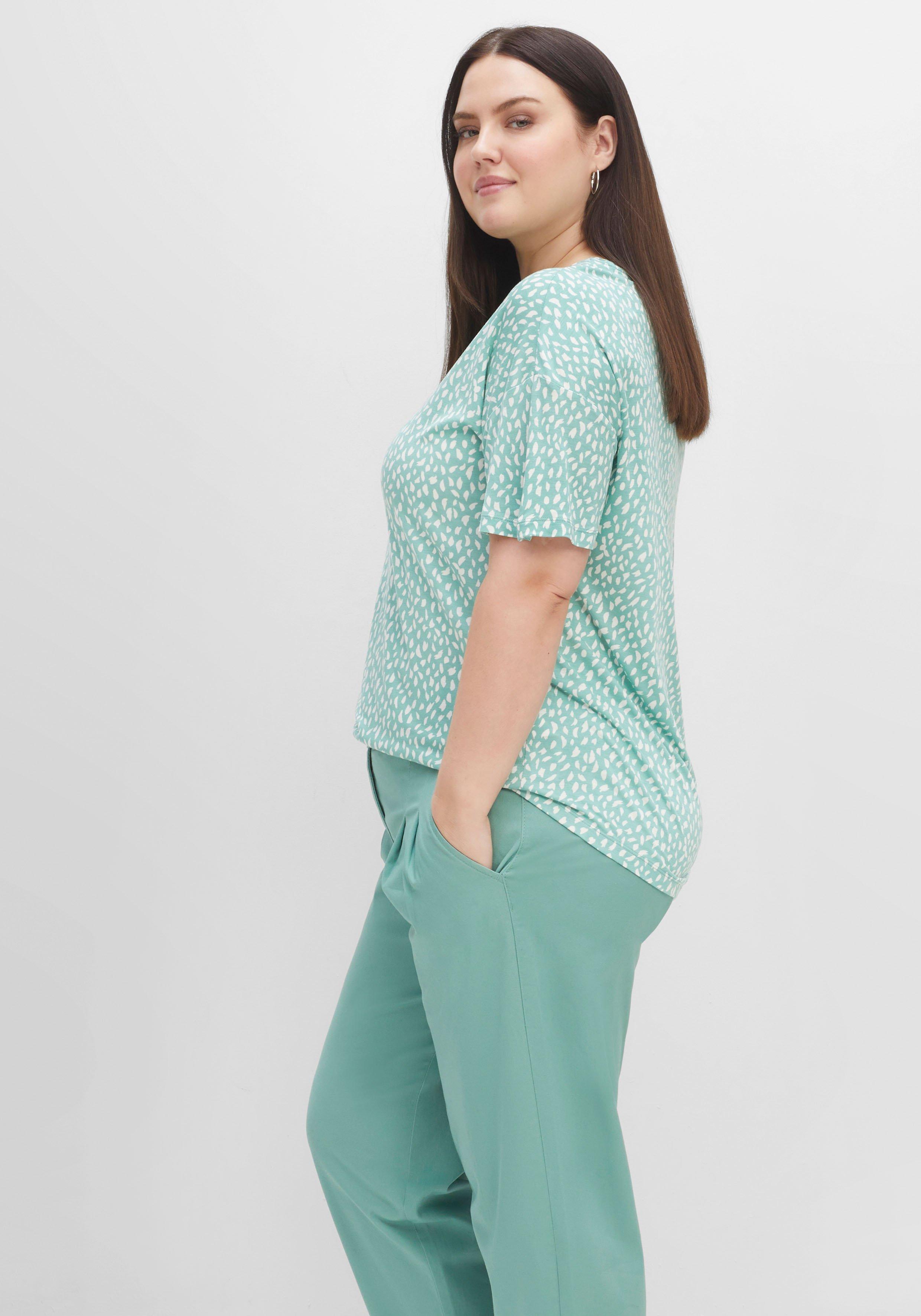 Shirt mit Minimalprint, aus reiner Viskose