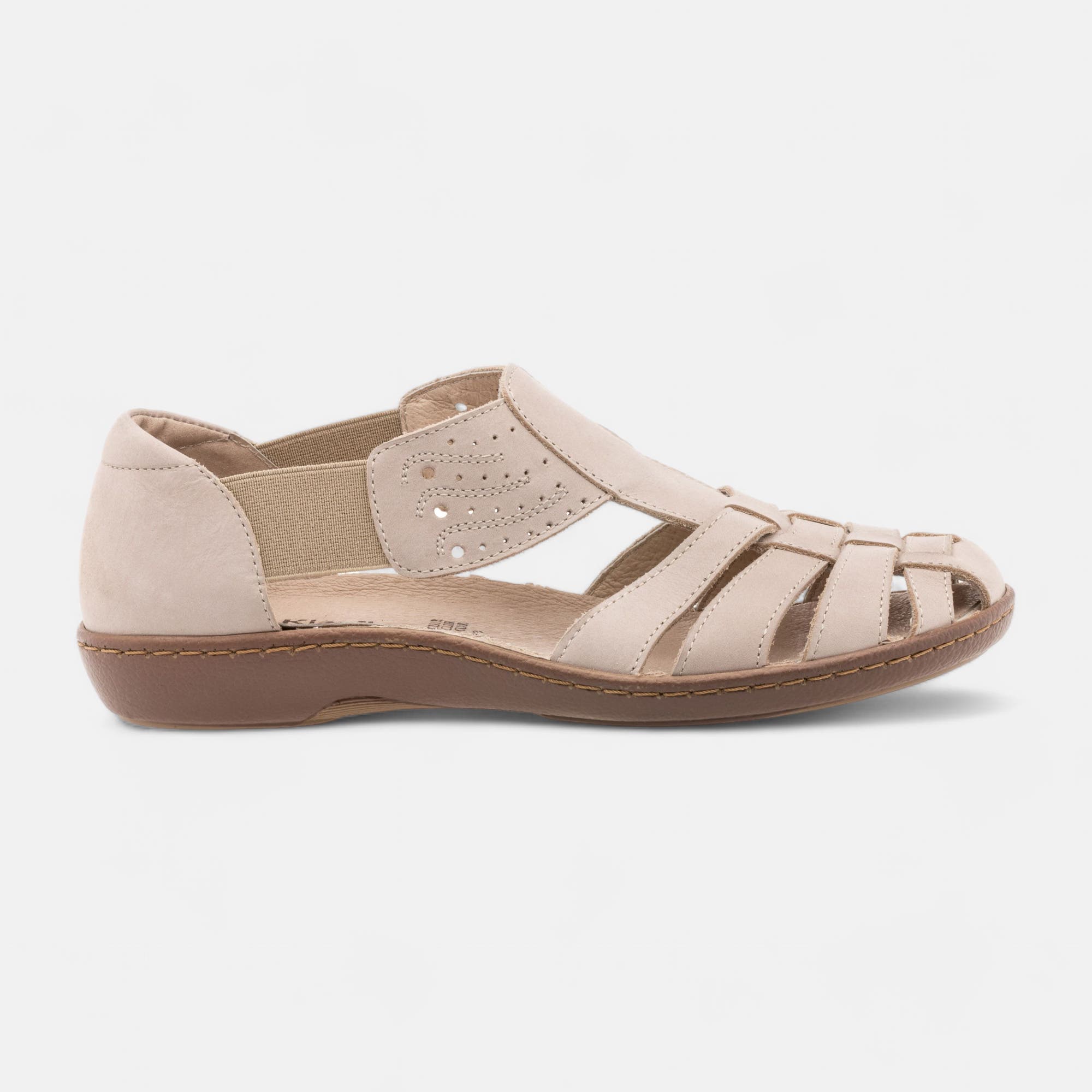 Nu-pieds confort Femme en cuir taupe