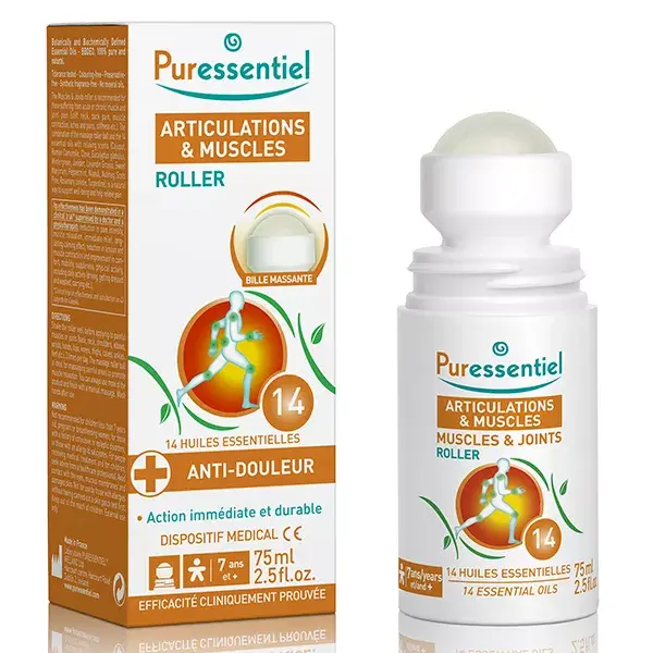 Puressentiel Roll-on para Articulações e Músculos com 14 Óleos Essenciais 75ml