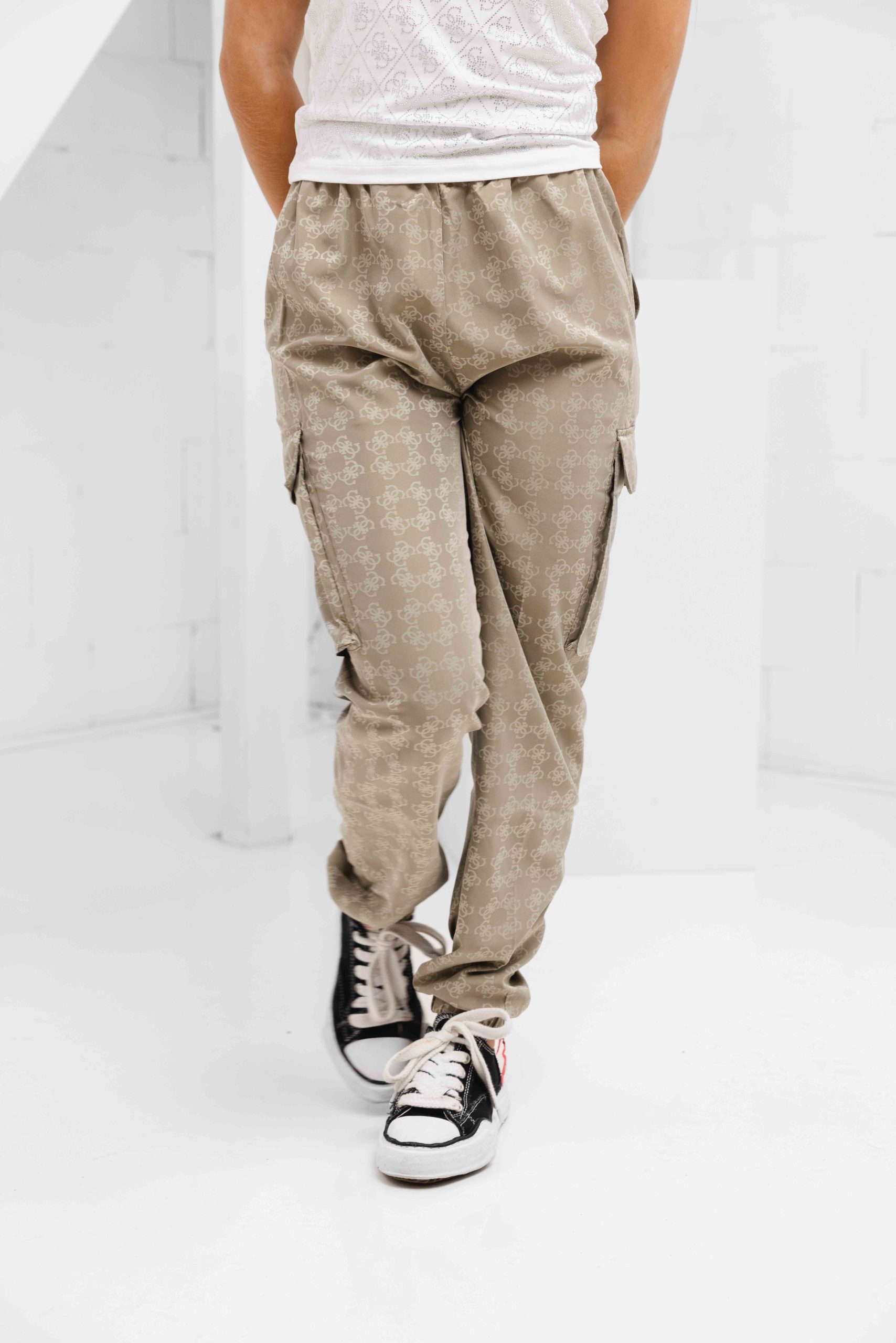 Guess 4G-Logo Cargo Broek Dames Groen