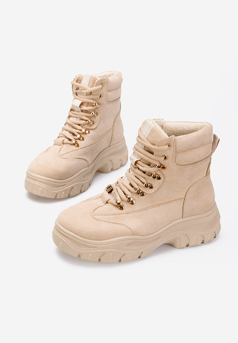 Bottines à lacets femme beige Onisa