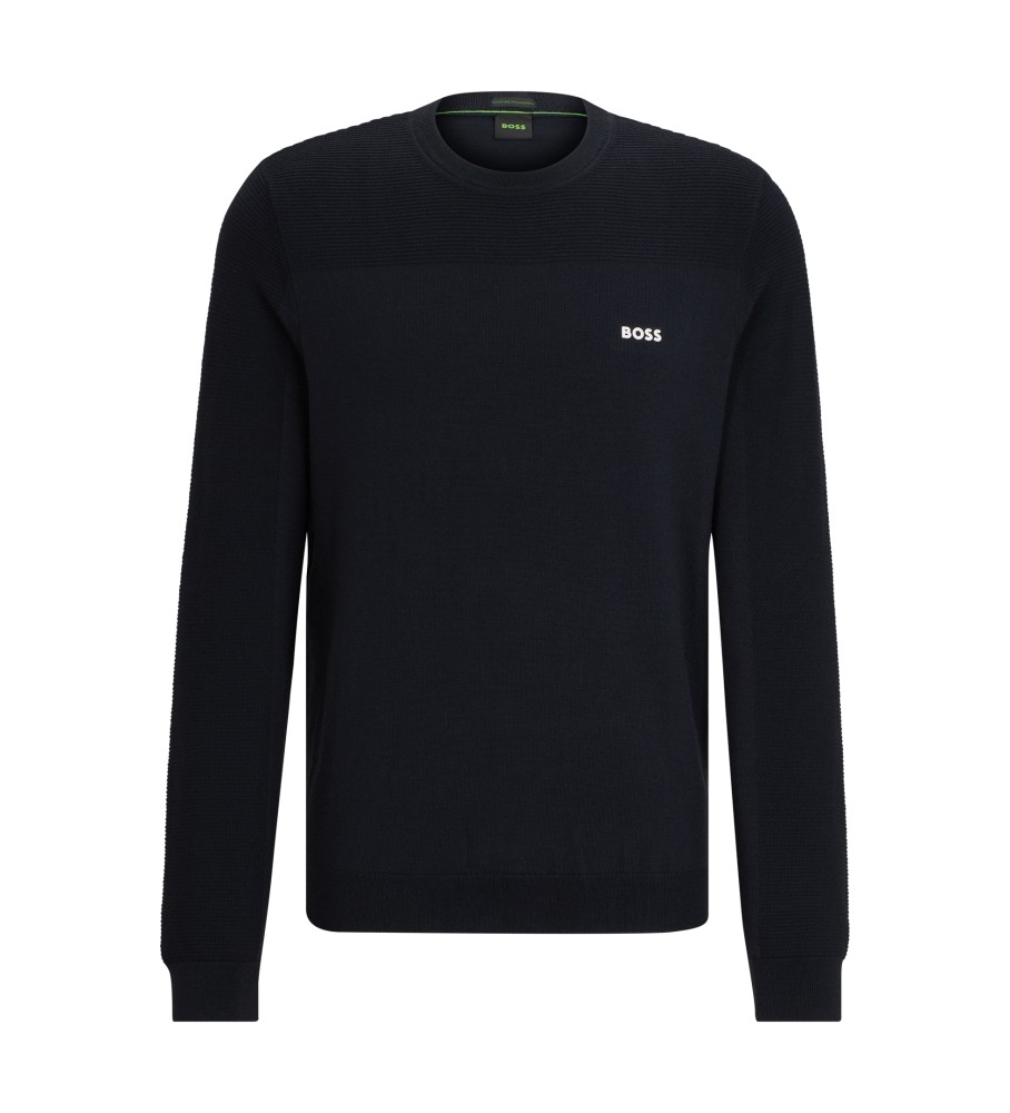Camisa BOSS Momentum Dry Flex Azul Marinho