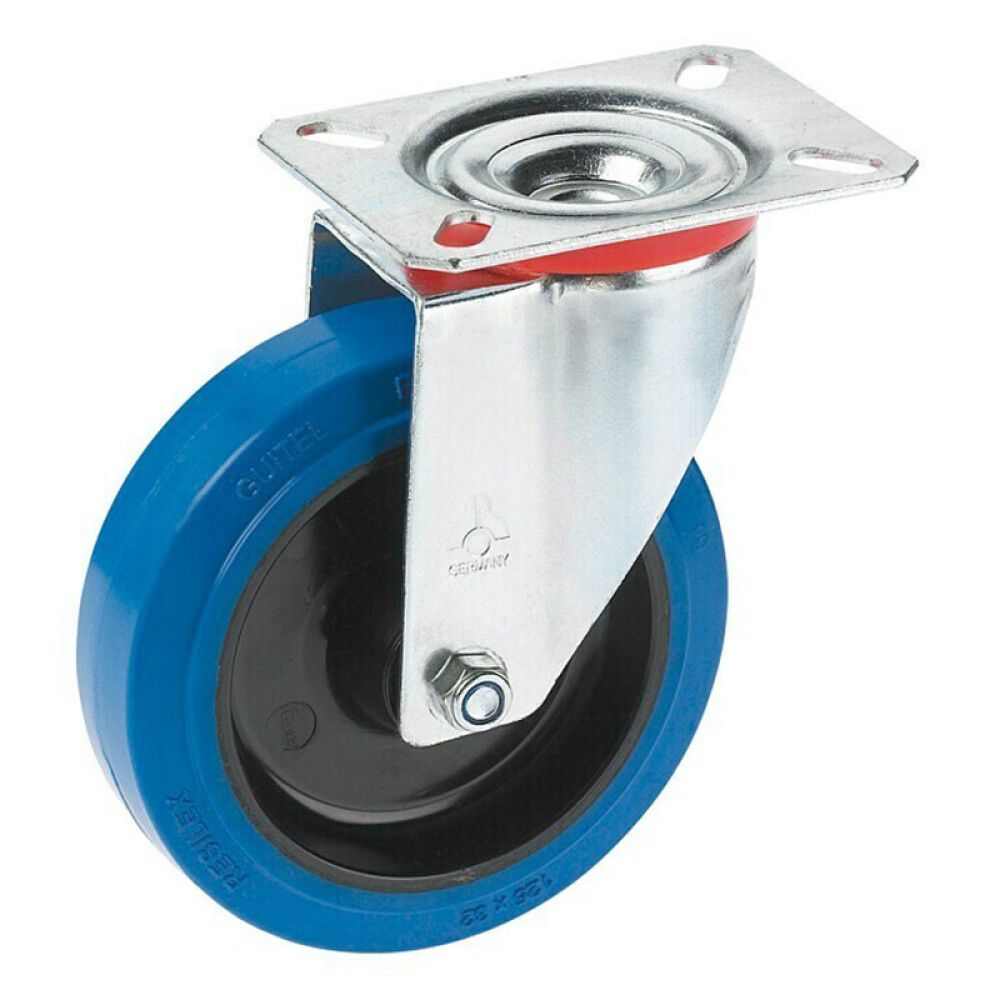 STYREHJUL DÖRNER & HELMER ELAST 125 MM PLATE RULLELEJE