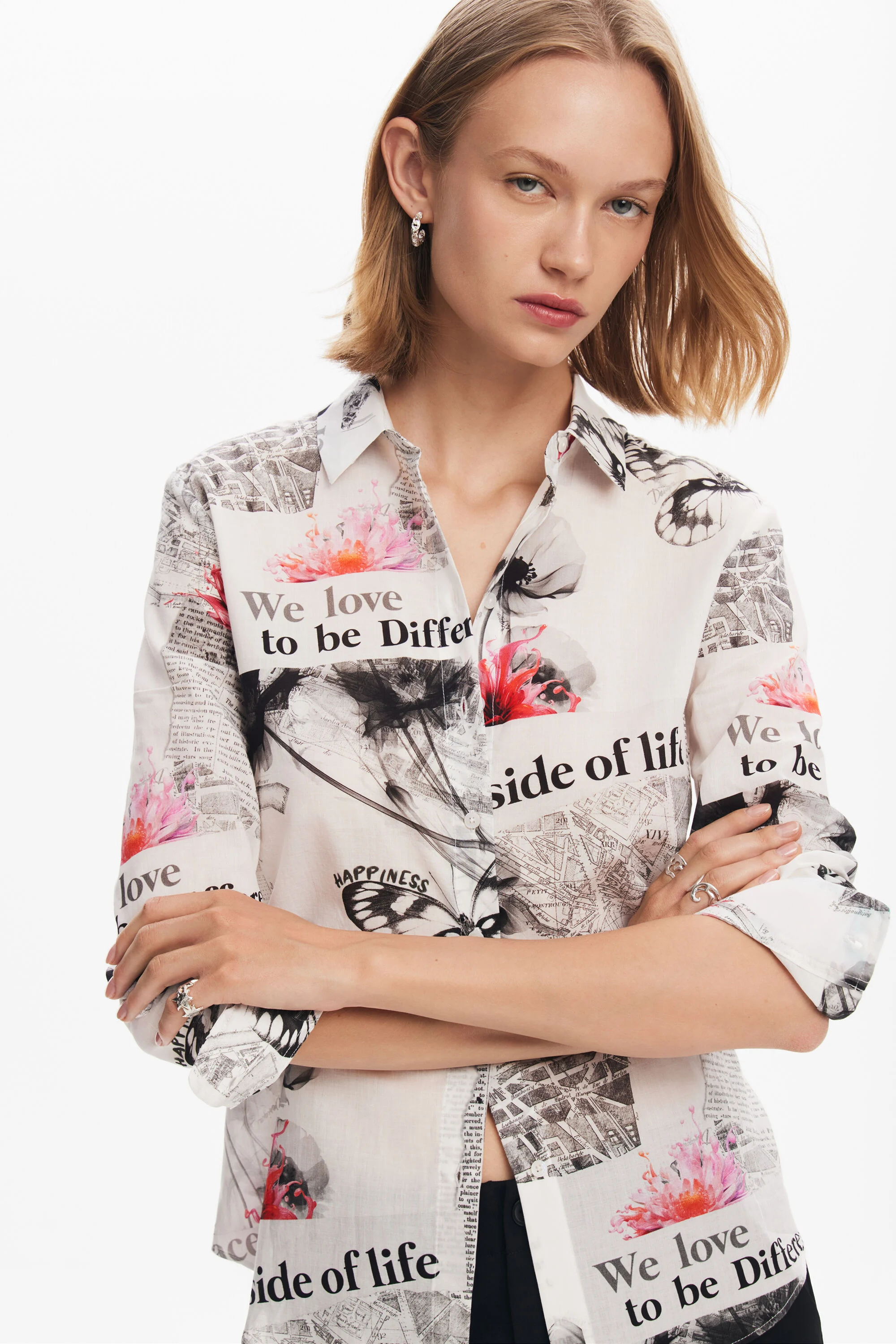 Camiseta com estampa floral