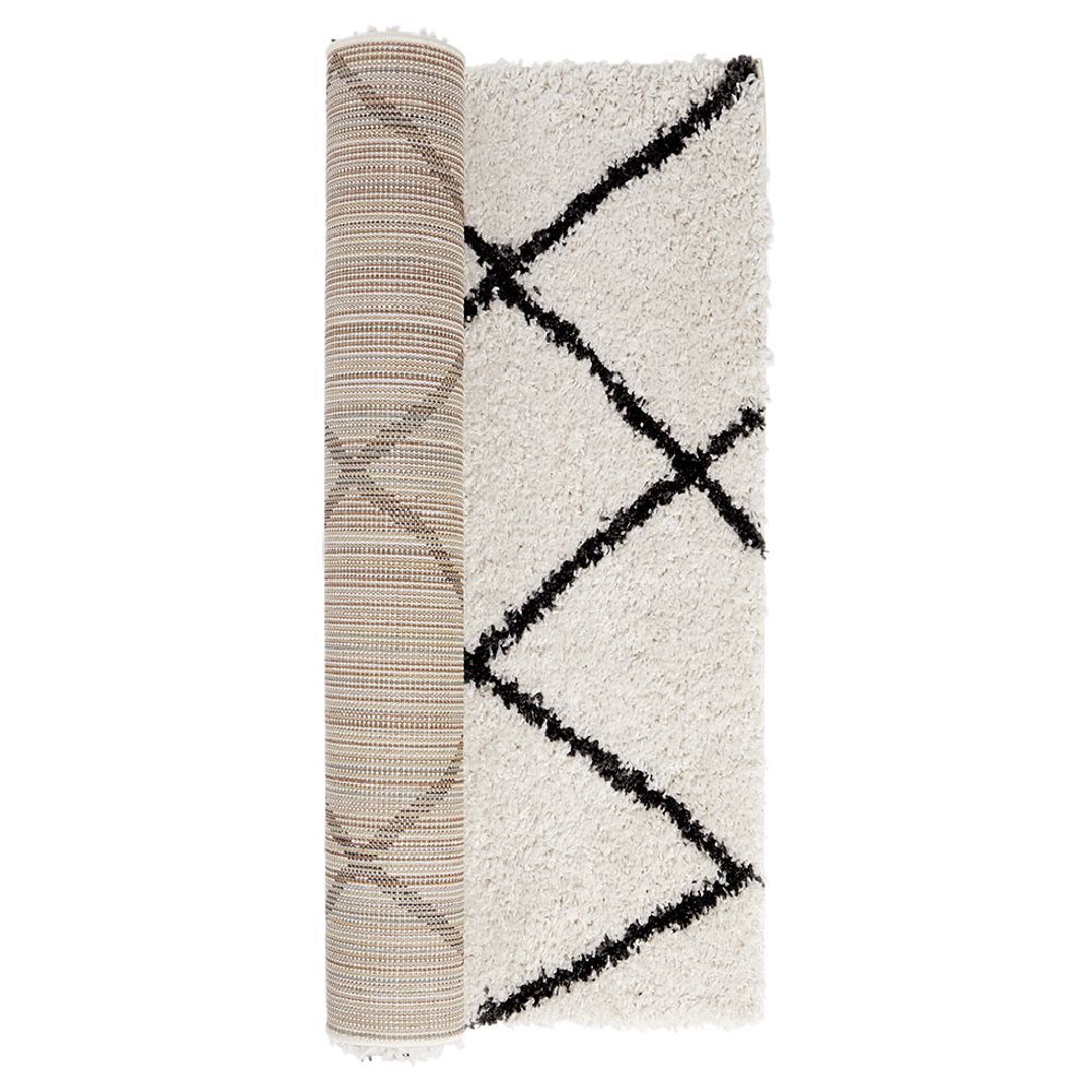 Tapis shaggy Marthe 100x150cm beige et noir