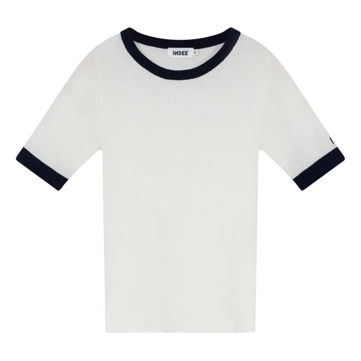 Indee T-shirt Pekin Maille Côtelée  | Blanc