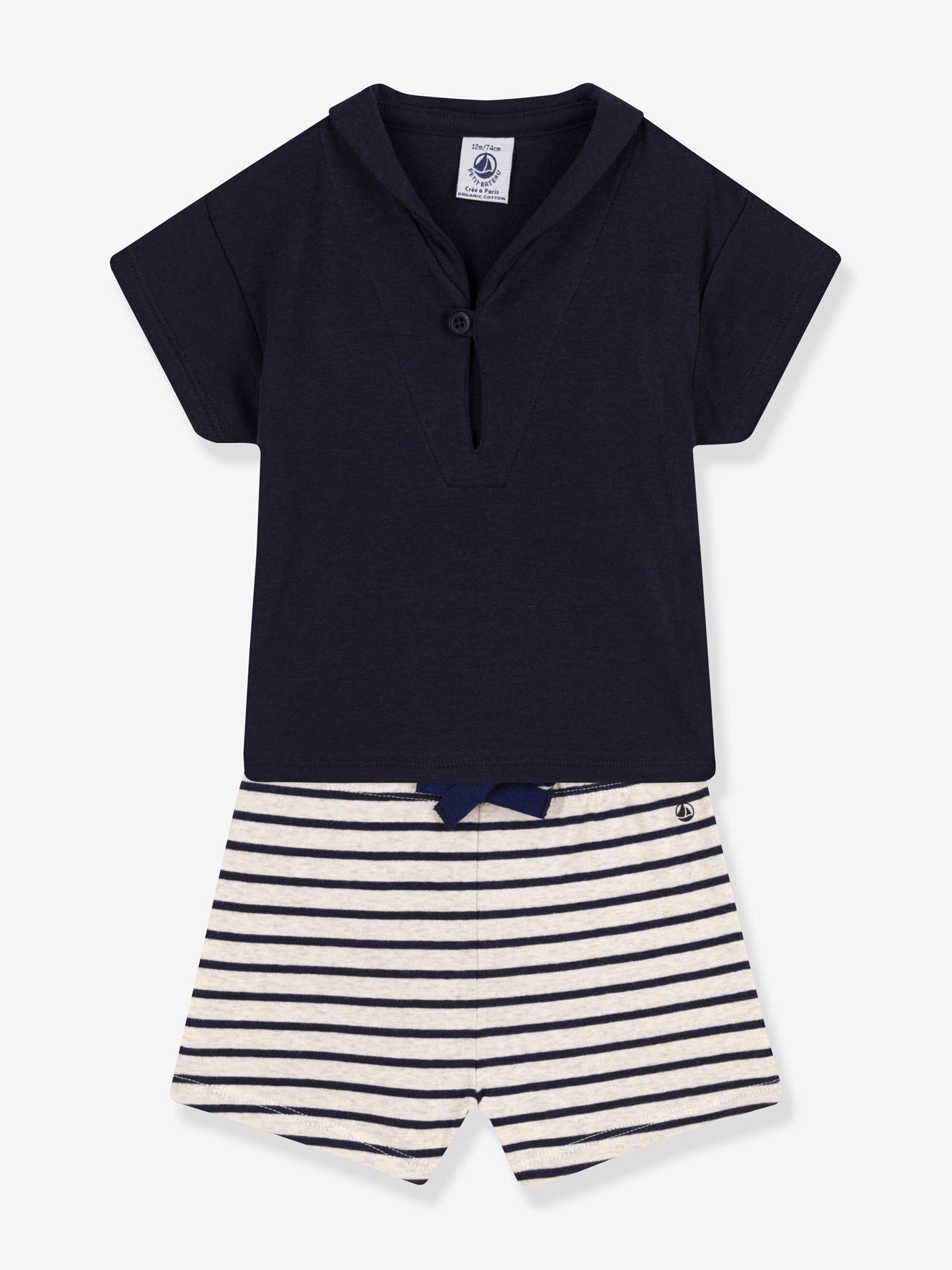 Conjunto PETIT BATEAU de 2 peças para recém-nascido, azul