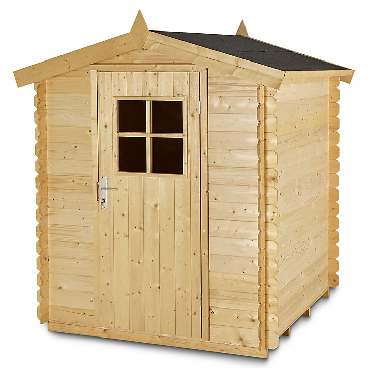 Abri de jardin GoodHome Mokau en bois coloris naturel ép.19 mm surface extérieure 3,46 m²