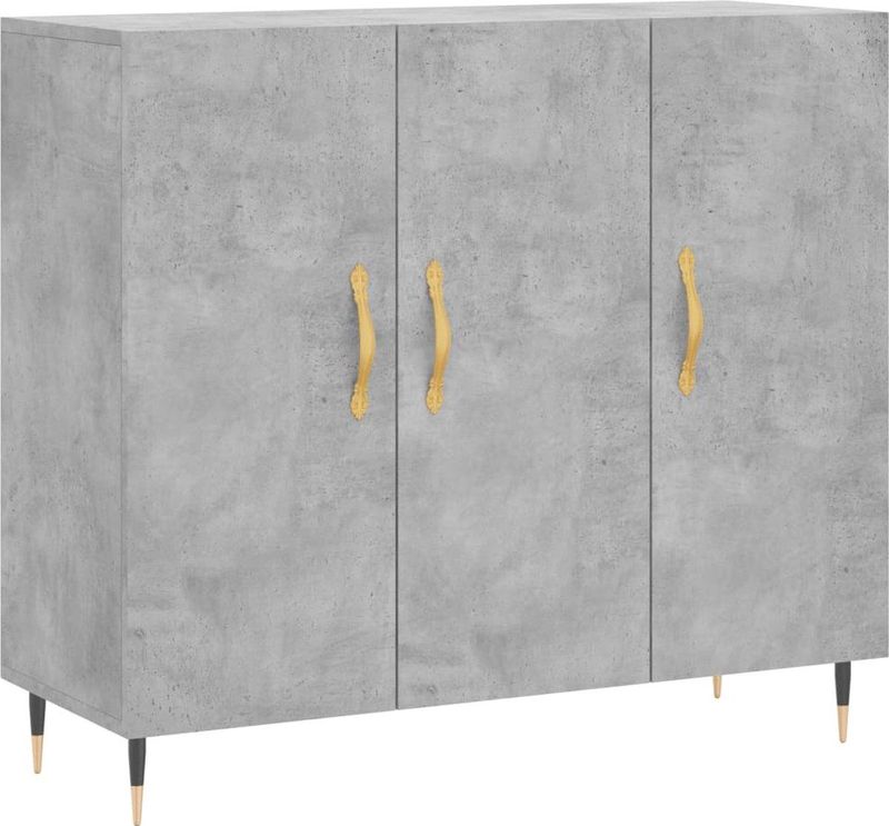 vidaXL - Dressoir - Betongrijs - Bewerkt Hout