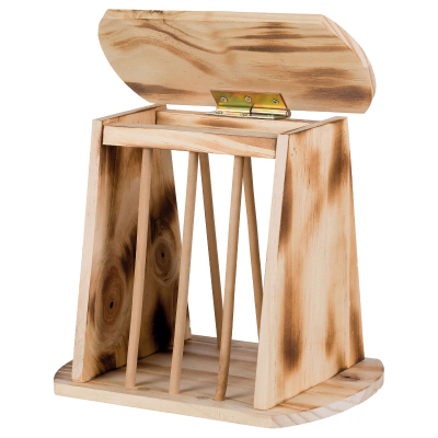 Trixie Heuraufe mit Deckel Holz