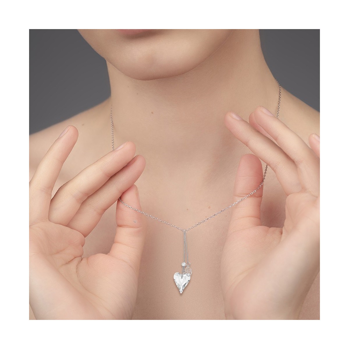 Collier coeur SC Crystal orné de Cristaux scintillants