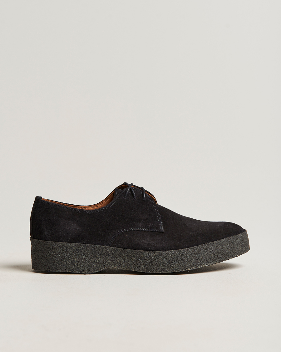 Sanders Gibson Lo Top Derby Black Suede