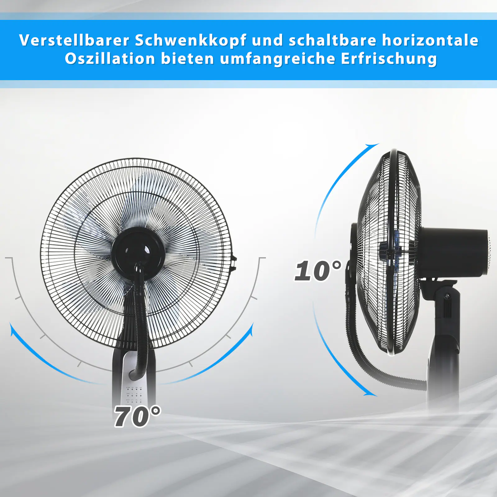 HOMCOM Standventilator mit Wasserzerstäuber schwarz 44,5 x 120 cm (ØxH)