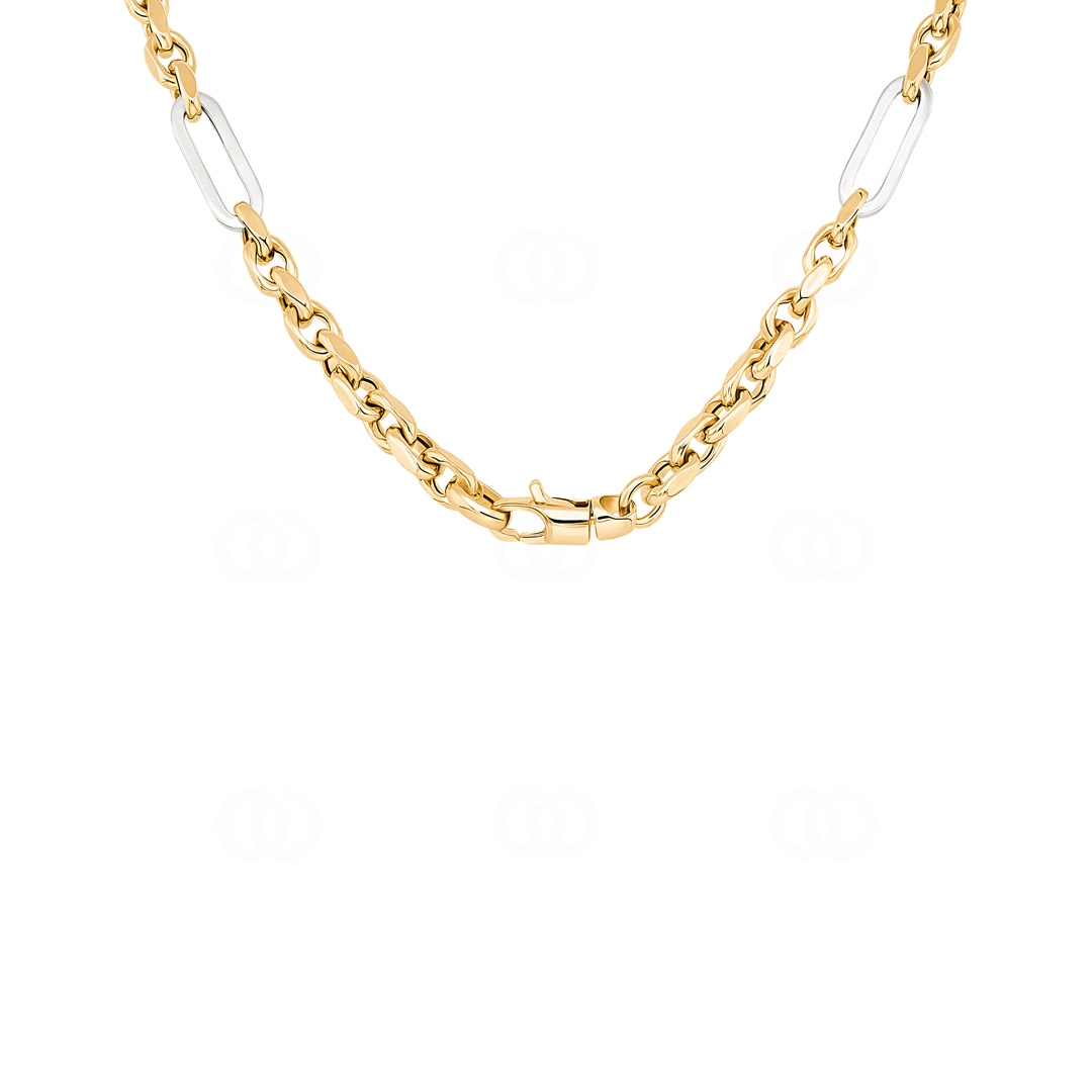 5.5mm Fantasiekette 750/18 K Gelb-/ Weissgold halbmassiv