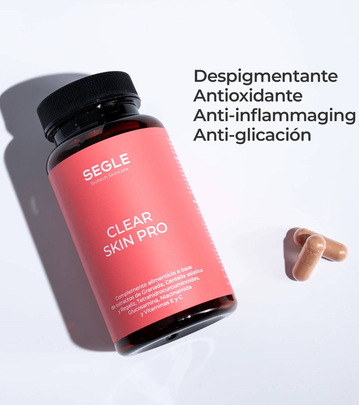 SEGLE - Suplemento alimentar Clear Skin Pro - 60 cápsulas