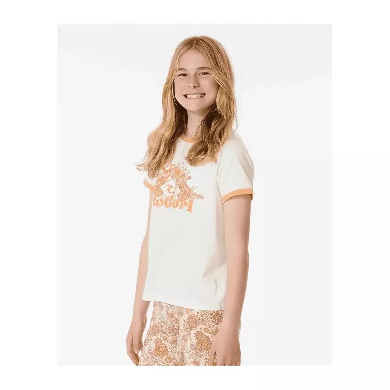Teeshirt junior RIPCURL Sun Catcher Ringer Tee - Girl Bone