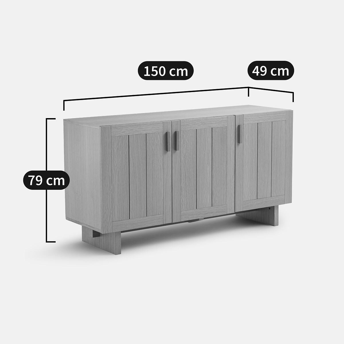 LA REDOUTE INTERIEURS<br>Buffet Lanko longo de 3 portas