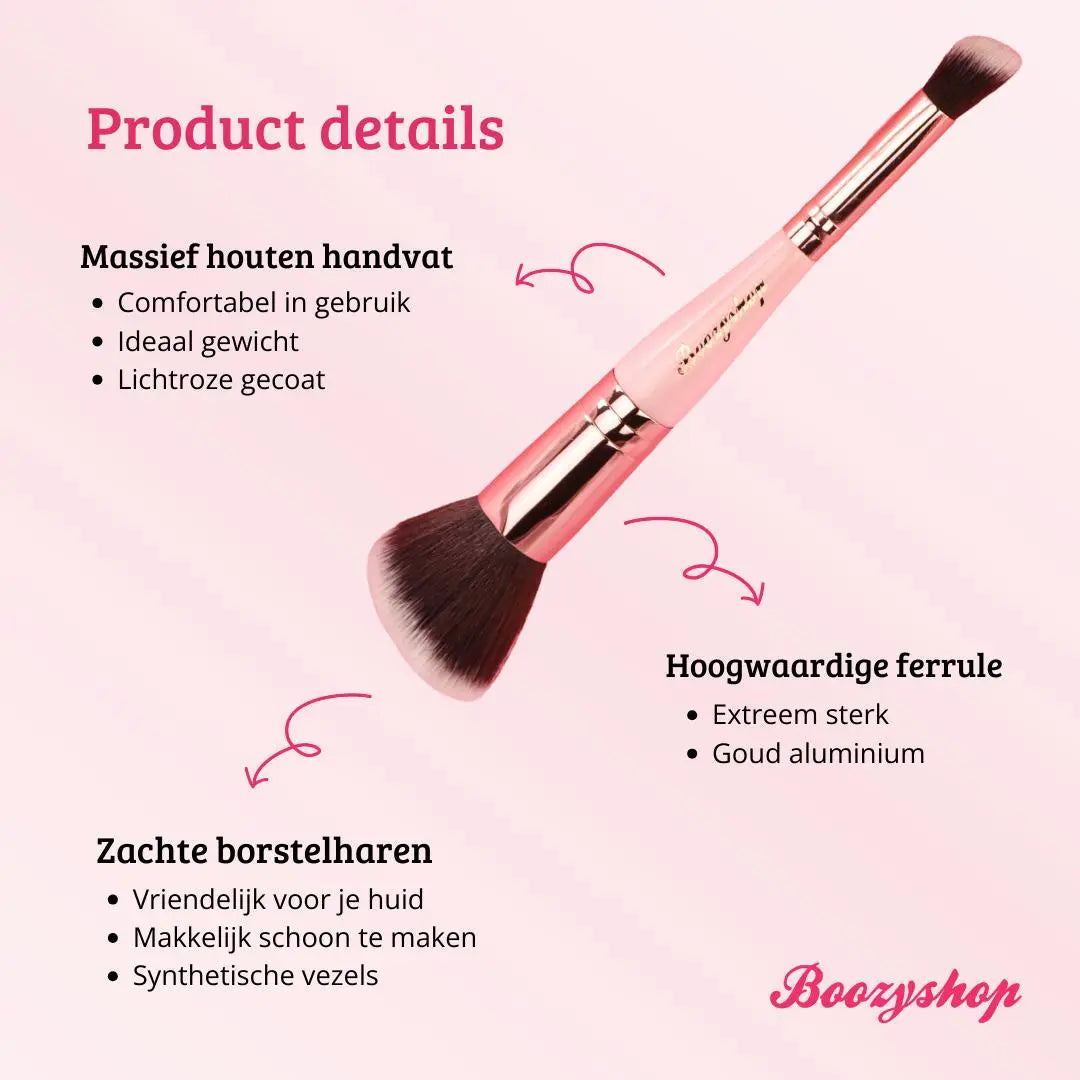 Soft Pink & Gold Bronzer & Blush Blending Brush