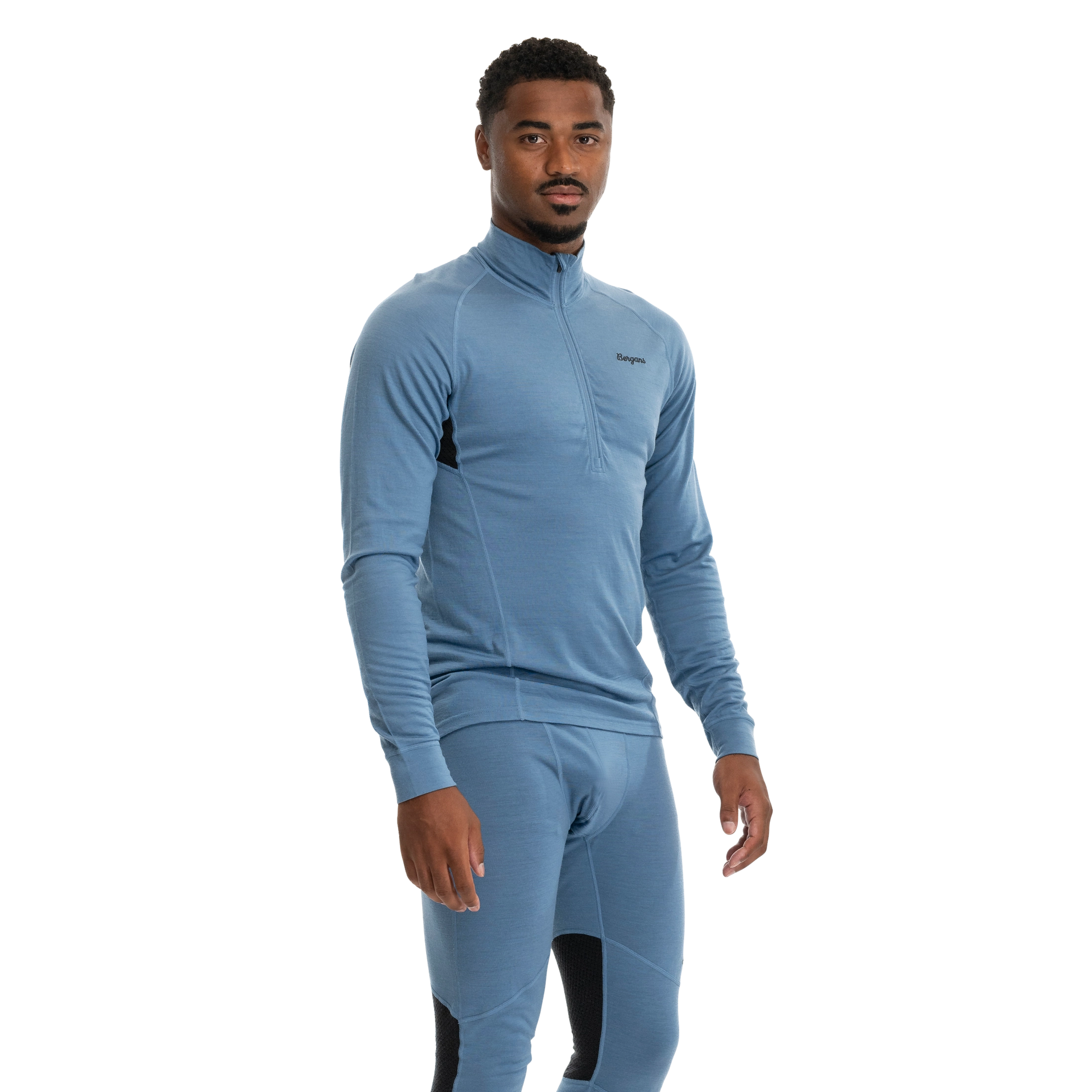 Inner:Pure Merino Half Zip Men Elemental Blue / Dark Shadow Grey