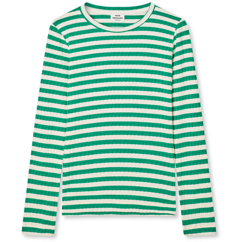 Køb Mads Nørgaard Vanilla Ice/Grøn 5X5 Classic Stripe Talika Bluse