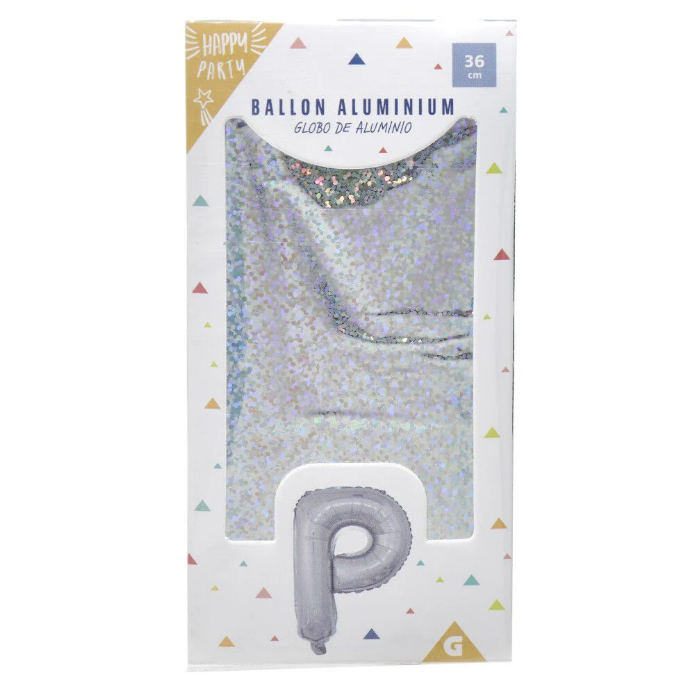 Ballon forme lettre P, aluminium