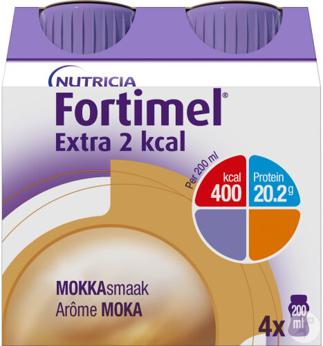 Fortimel Protein 2kcal Saveur Moka Complément Nutritionnel Dénutrition Bouteilles 4x200ml