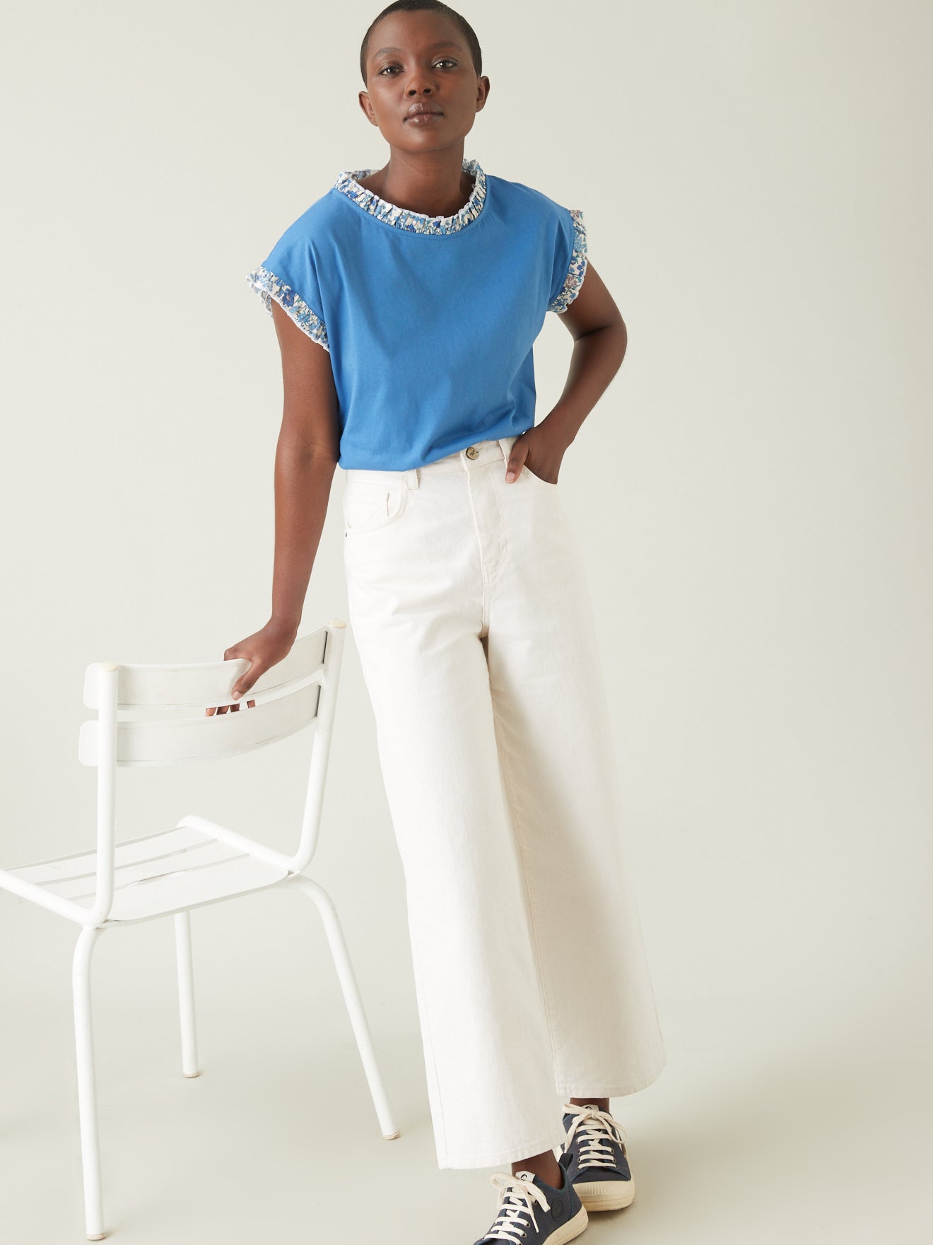T-shirt froufrou en tissu Liberty - coton bio