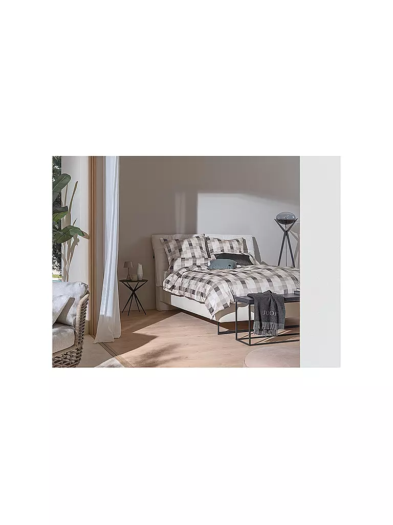 JOOP Satin Bettwäsche MESH 70x90cm/140x220cm Stone grau