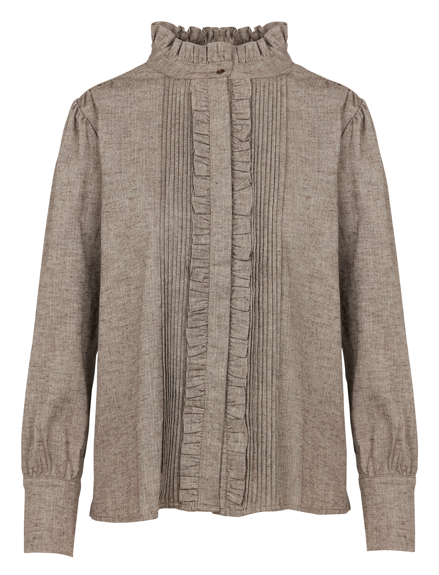 ALINE - Top col victorien en coton | Beige